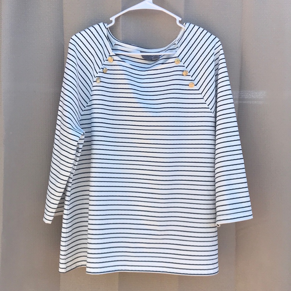 Chico’s 3/4 sleeve Striped Shirt
